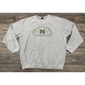 Northern‎ Michigan Womens Sweatshirt Green Size M Knit Pullover Cotton Chicka-D